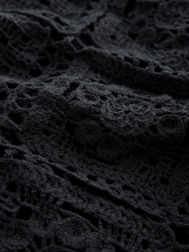 Black Long Sleeve Crochet Top - Image 7 of 7