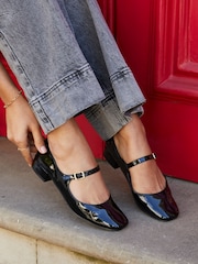 Linzi Black Patent Carley Mary Jane Block Shoes - Image 2 of 6