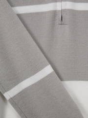 Reiss Soft Grey/White Tokyo 3-9 yrs Slim Fit Half-Zip Long Sleeve Polo Shirt - Image 6 of 6