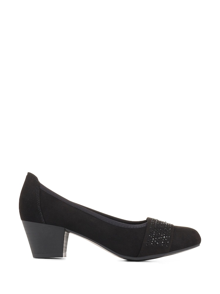 Pavers Ladies Court Smart Black Shoes - Image 1 of 5