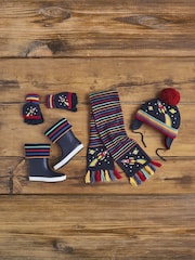 JoJo Maman Bébé Navy Blue Appliqué Bobble Hat - Image 3 of 4