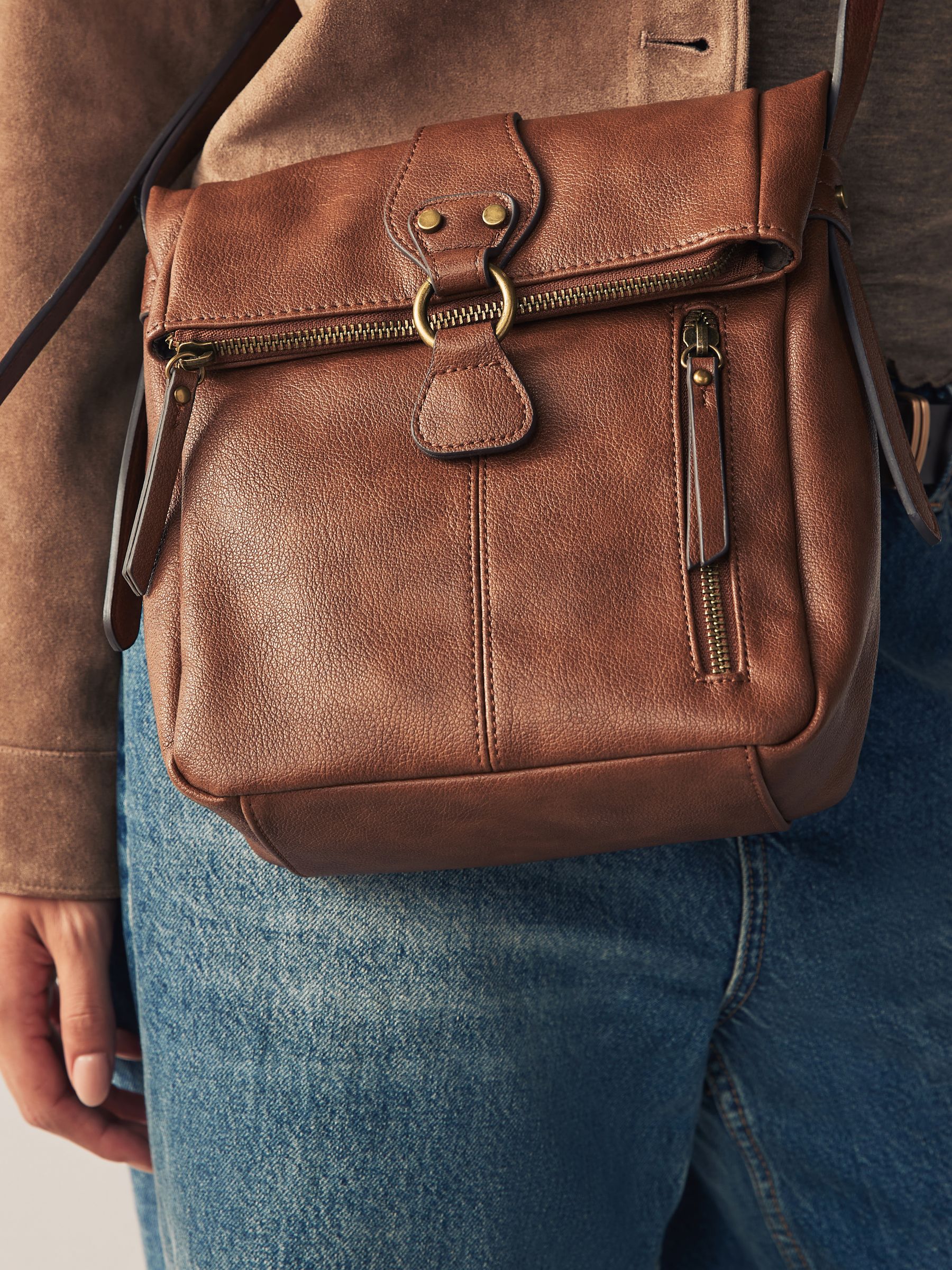 Buy Tan Brown Utility Style Messenger Bag from Next Luxembourg