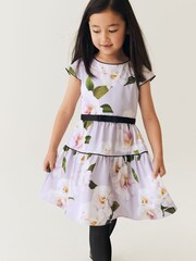 Baker by Ted Baker Lilac Purple Floral Satin Dress - Image 1 of 1