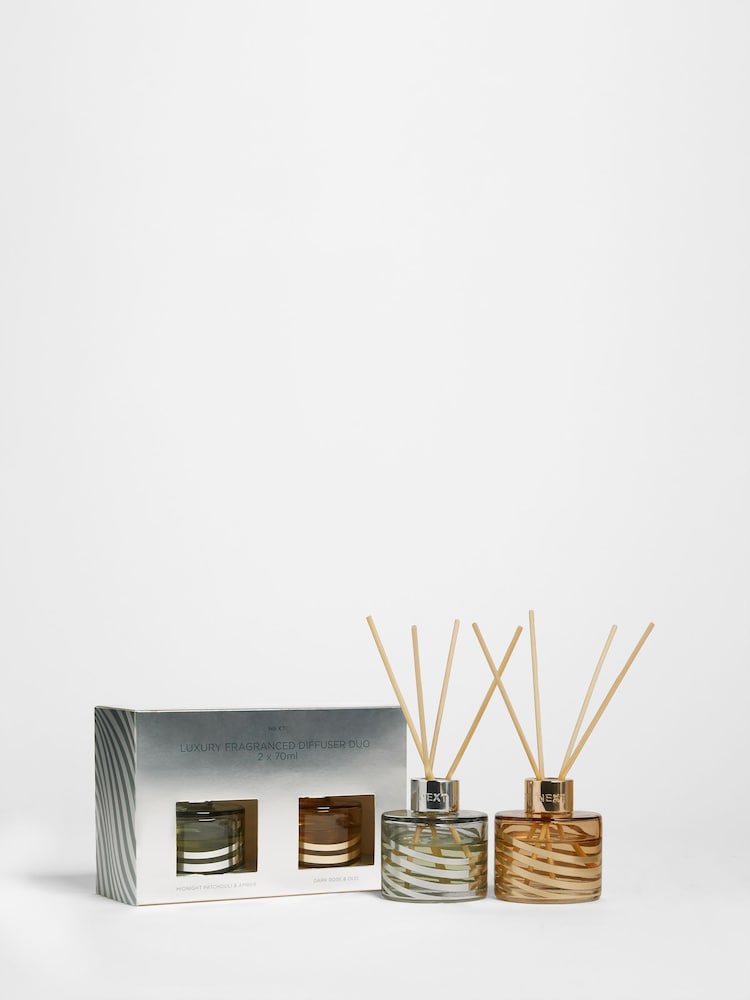 Rose Orange Blossom and Midnight Patchouli Fragranced 70ml Reed Diffuser Duo - Image 3 of 3