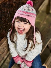 Gorro con pompón y estampado de grecas alpinas de JoJo Maman Bébé - Imagen 5 de 5