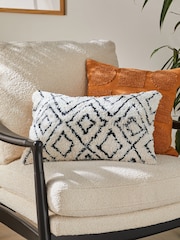Monochrome Geometric Berber Rectangular Cushion - Image 1 of 5