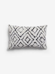 Monochrome Geometric Berber Rectangular Cushion - Image 3 of 5