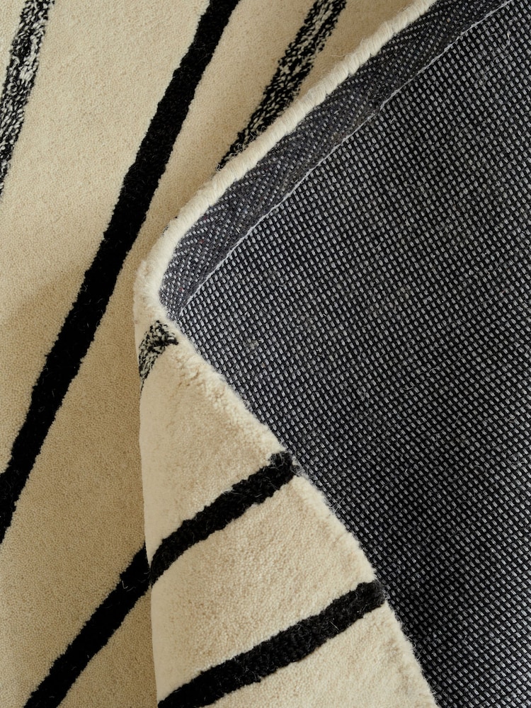 Monochrome Brady Stripe Circle Rug - Image 6 of 6