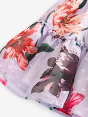 Baker by Ted Baker (0-6yrs) Lilac Purple Floral Tiered Dress - Image 14 of 14