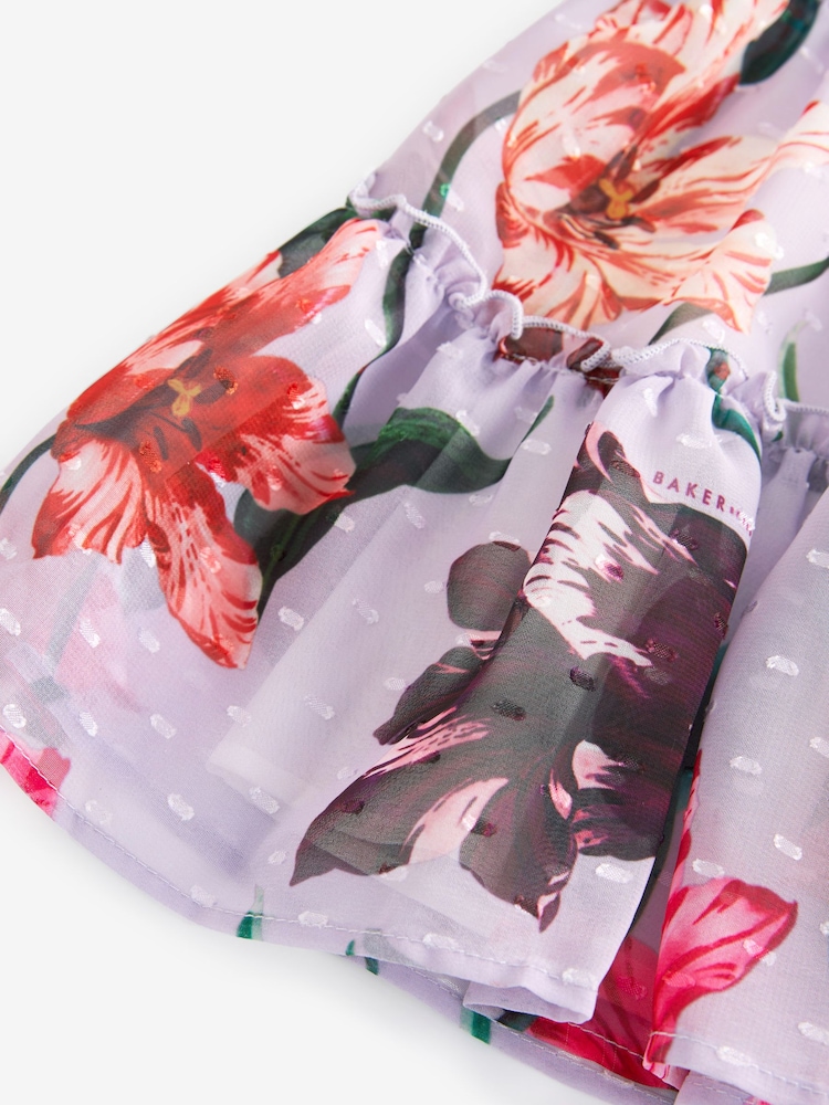 Baker by Ted Baker (0-6yrs) Lilac Purple Floral Tiered Dress - Image 14 of 14 Baker by Ted Baker (0-6yrs) Lilac Purple Floral Tiered Dress - Image 14 of 14