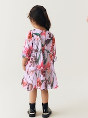 Baker by Ted Baker (0-6yrs) Lilac Purple Floral Tiered Dress - Image 3 of 14