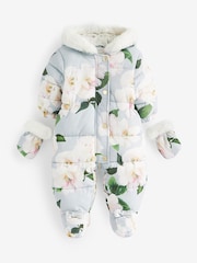 Baker by Ted Baker Shower Resistant Floral Snowsuit With Mittens - Image 1 of 9