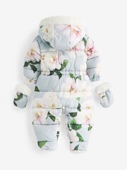Baker by Ted Baker Shower Resistant Floral Snowsuit With Mittens - Image 2 of 9
