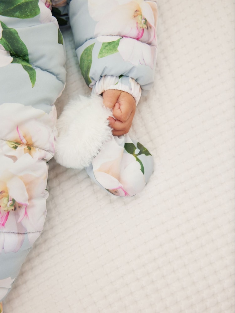 Baker by Ted Baker Shower Resistant Floral Snowsuit With Mittens - Image 9 of 9