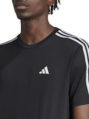 adidas Black Train Essentials 3-Stripes Training T-Shirt - Image 5 of 7