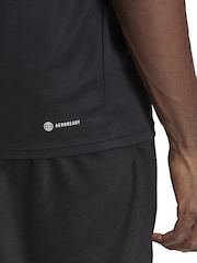 adidas Black Train Essentials 3-Stripes Training T-Shirt - Image 6 of 7