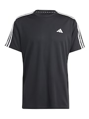 adidas Black Train Essentials 3-Stripes Training T-Shirt - Image 7 of 7