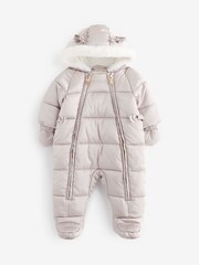 Baker by Ted Baker Oyster Shower Resistant Snowsuit With Mittens - Slika 1 iz 7