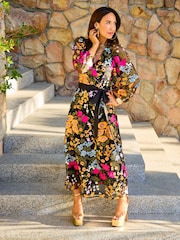Myleene Klass Floral Embroidered Wrap Dress - Image 1 of 10