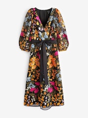 Myleene Klass Floral Embroidered Wrap Dress - Image 10 of 10