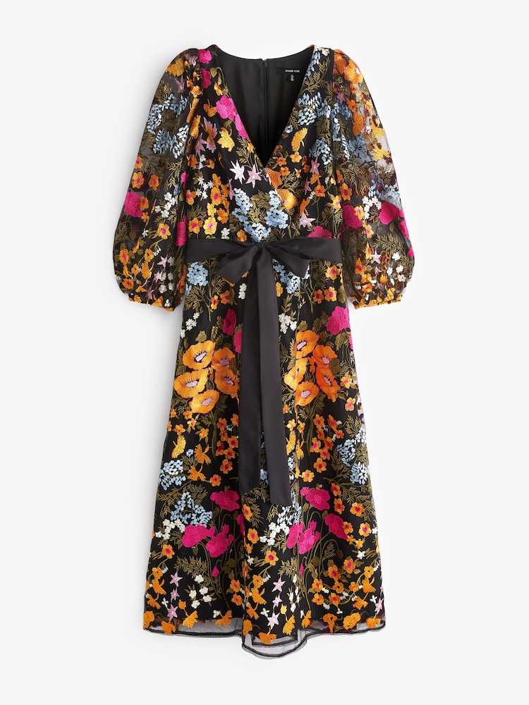 Myleene Klass Floral Embroidered Wrap Dress - Image 10 of 10
