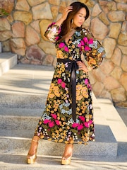 Myleene Klass Floral Embroidered Wrap Dress - Image 2 of 10