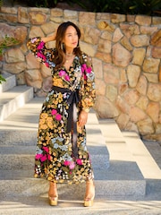 Myleene Klass Floral Embroidered Wrap Dress - Image 4 of 10