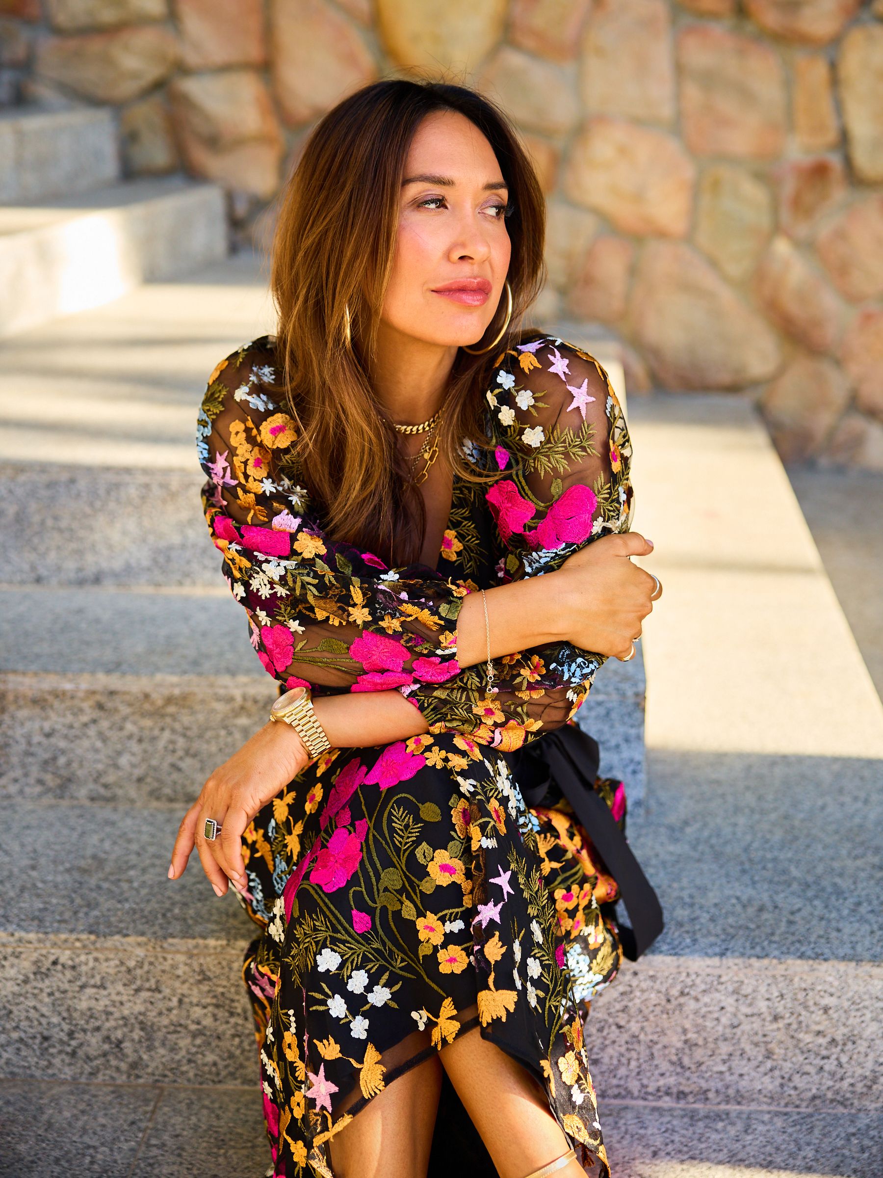 Buy Myleene Klass Floral Embroidered Wrap Dress from Next Luxembourg