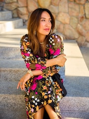 Myleene Klass Floral Embroidered Wrap Dress - Image 5 of 10