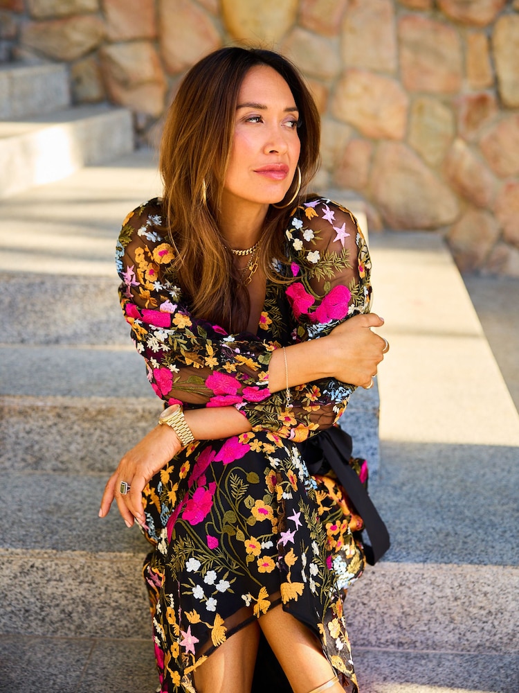 Myleene Klass Floral Embroidered Wrap Dress - Image 5 of 10