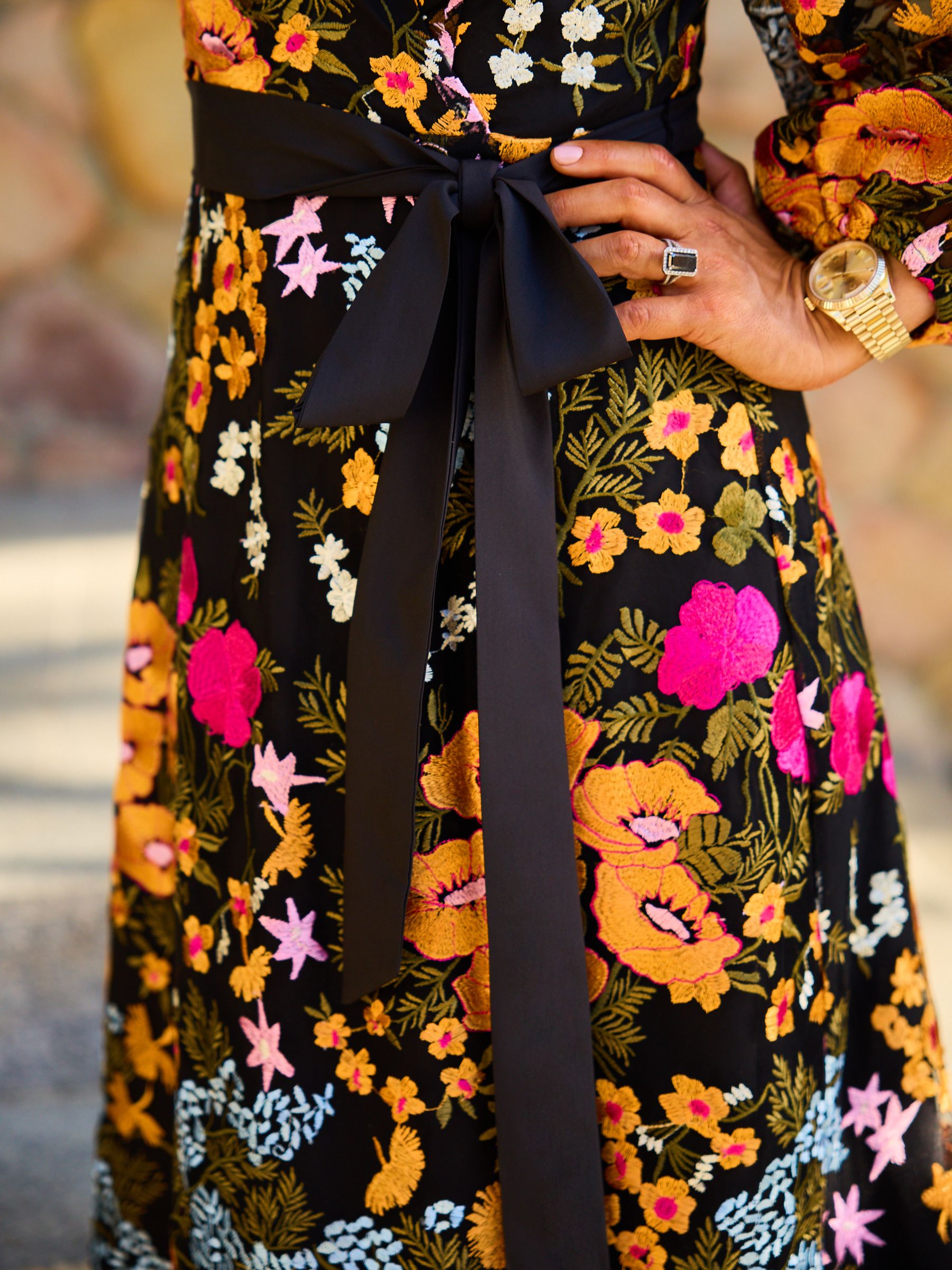 Buy Myleene Klass Floral Embroidered Wrap Dress from Next Luxembourg