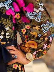 Myleene Klass Floral Embroidered Wrap Dress - Image 8 of 10