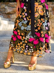 Myleene Klass Floral Embroidered Wrap Dress - Image 9 of 10