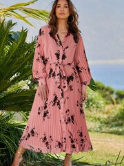 Myleene Klass Pink Pleated Shirt Dress - Image 1 of 5