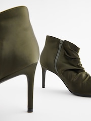 Khaki Green Forever Comfort® Point Toe Ruched Ankle Boots - Image 3 of 5