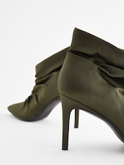 Khaki Green Forever Comfort® Point Toe Ruched Ankle Boots - Image 5 of 5