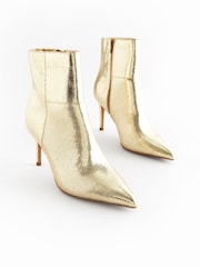 Gold Forever Comfort® Point Toe Heeled Ankle Boots - Image 1 of 6