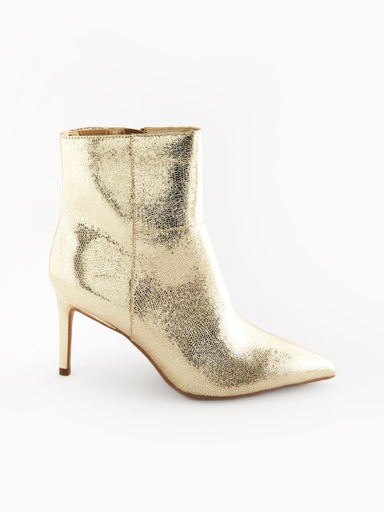 Gold Forever Comfort® Point Toe Heeled Ankle Boots - Image 2 of 6
