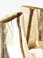 Gold Forever Comfort® Point Toe Heeled Ankle Boots - Image 4 of 6