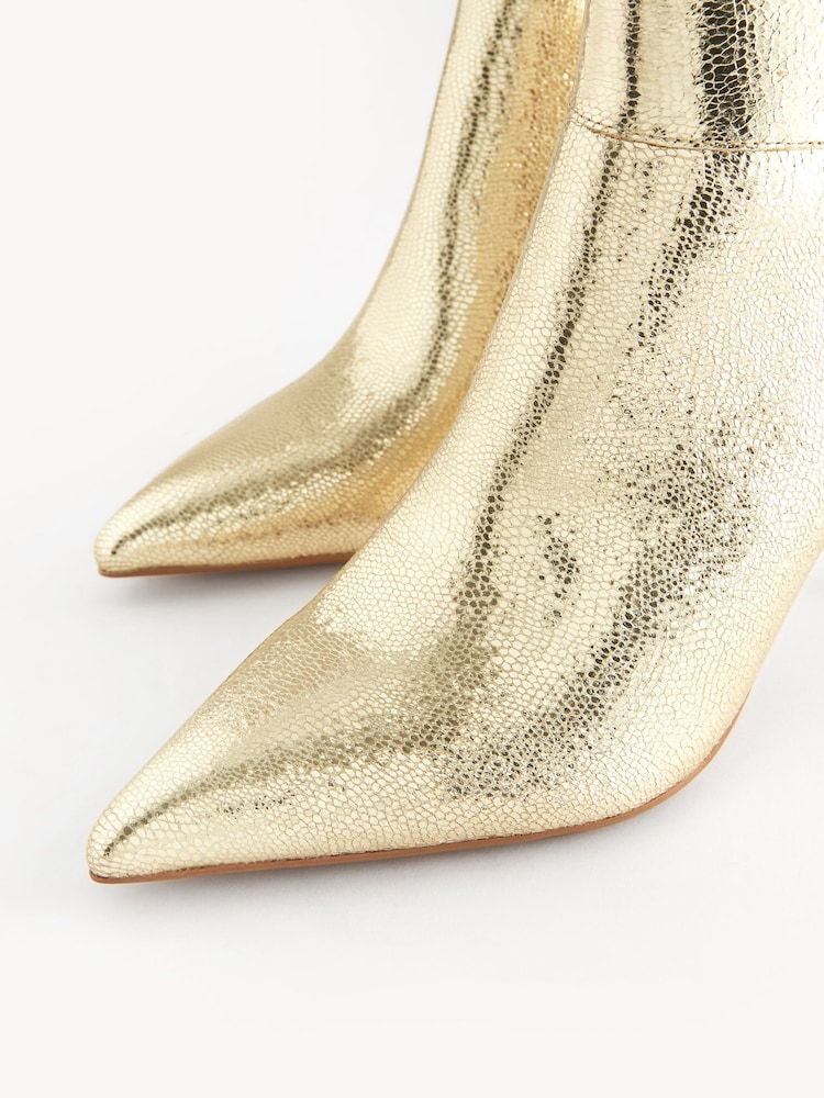 Gold Forever Comfort® Point Toe Heeled Ankle Boots - Image 6 of 6