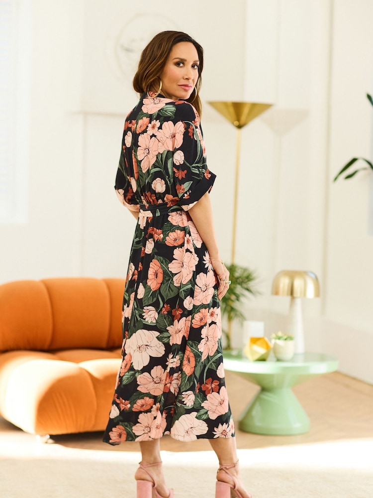 Myleene Klass Floral Print Wrap Dress - Image 2 of 6