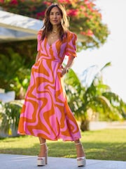 Myleene Klass Printed Wrap Dress - Image 1 of 6