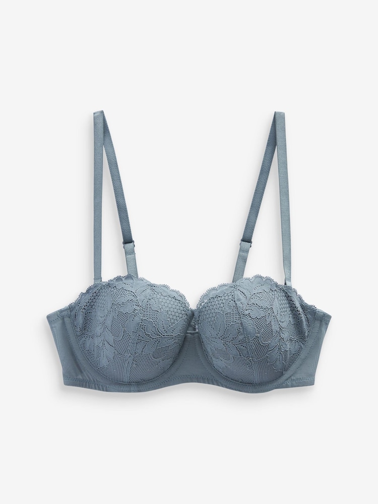 Blue/White Lace Light Pad Strapless Multiway Bras 2 Pack - Image 9 of 9
