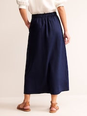 Boden Blue Florence 100% Linen Midi Skirt - Image 2 of 5