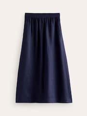 Boden Blue Florence 100% Linen Midi Skirt - Image 5 of 5