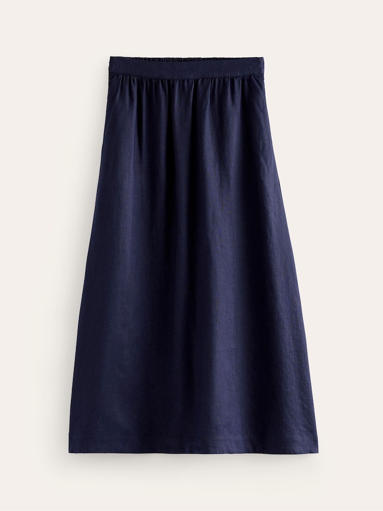 Boden Blue Florence 100% Linen Midi Skirt - Image 5 of 5 Boden Blue Florence 100% Linen Midi Skirt - Image 5 of 5