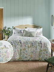 Voyage White Morning Chorus 100% Cotton Duvet Cover Set - Image 1 of 4