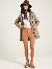 Joules Padstow Mushroom Brown Waterproof Raincoat With Hood - Image 4 of 12