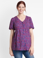 JoJo Maman Bébé Pink Ditsy Print Maternity Blouse - Image 1 of 2