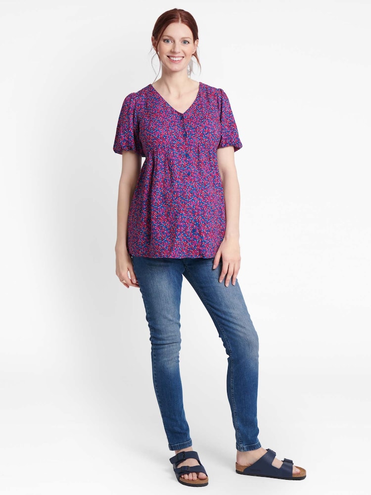 JoJo Maman Bébé Pink Ditsy Print Maternity Blouse - Image 2 of 2